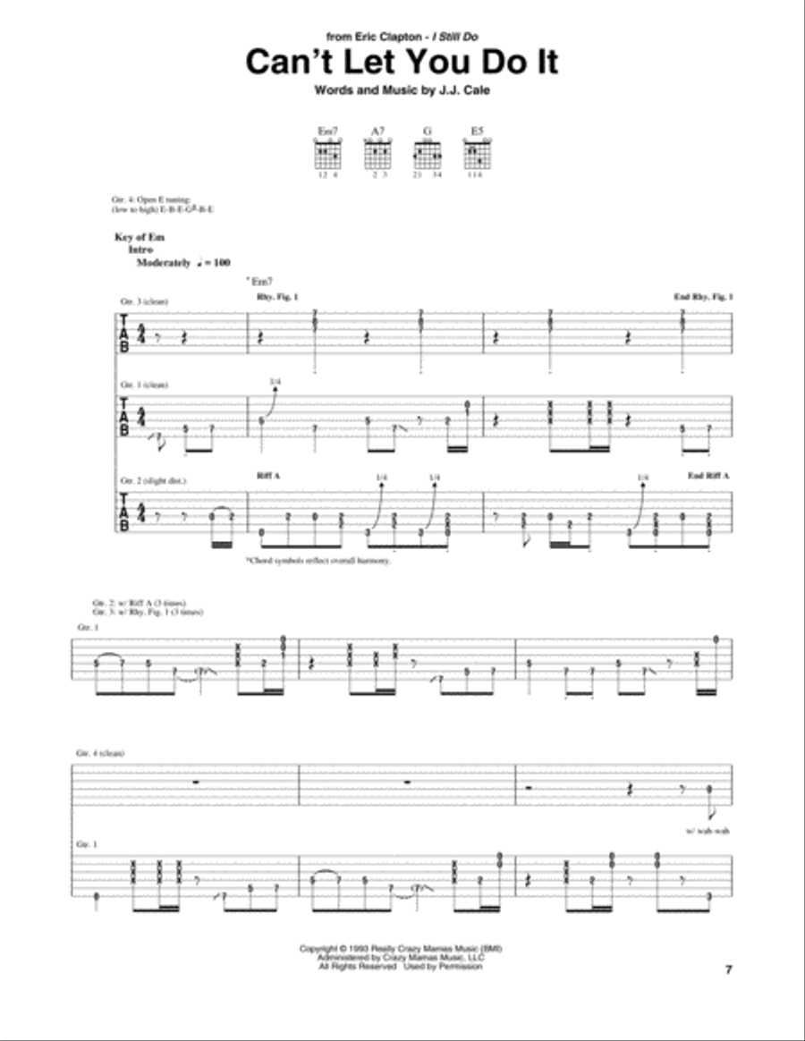 Can't Let You Do It Can't Let You Do It Electric Guitar scores gallery preview page 1