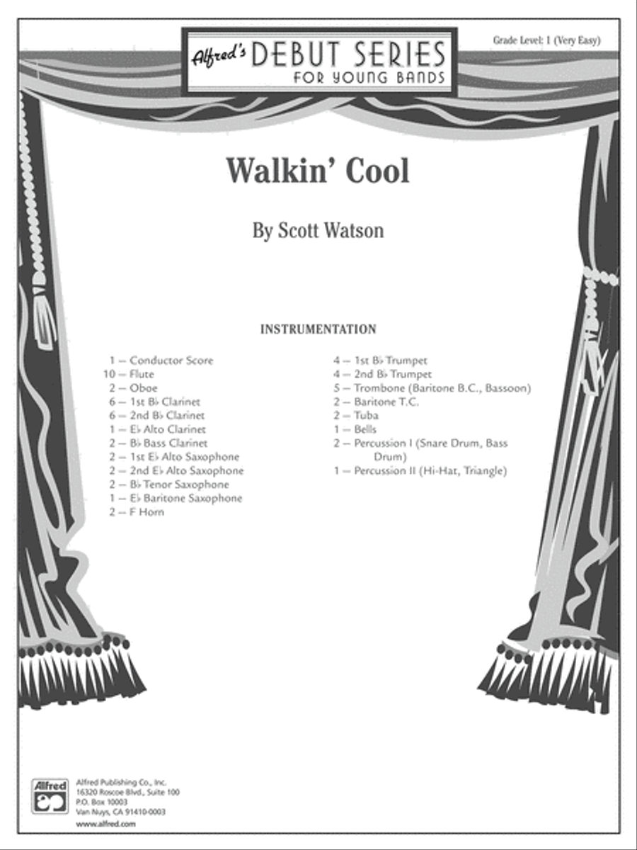 Walkin' Cool: Score Concert Band scores gallery preview page 1