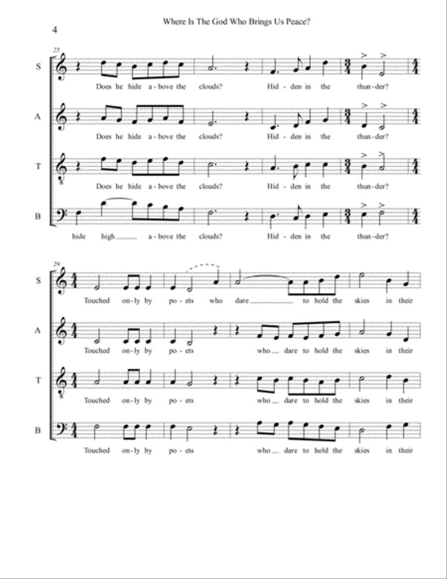 Where Is the God Who Brings Us Peace 4-Part scores gallery preview page 4