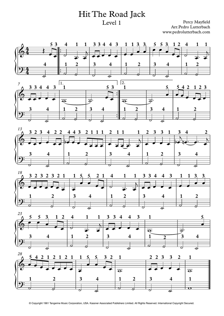 Hit The Road Jack Easy Piano scores gallery preview page 1