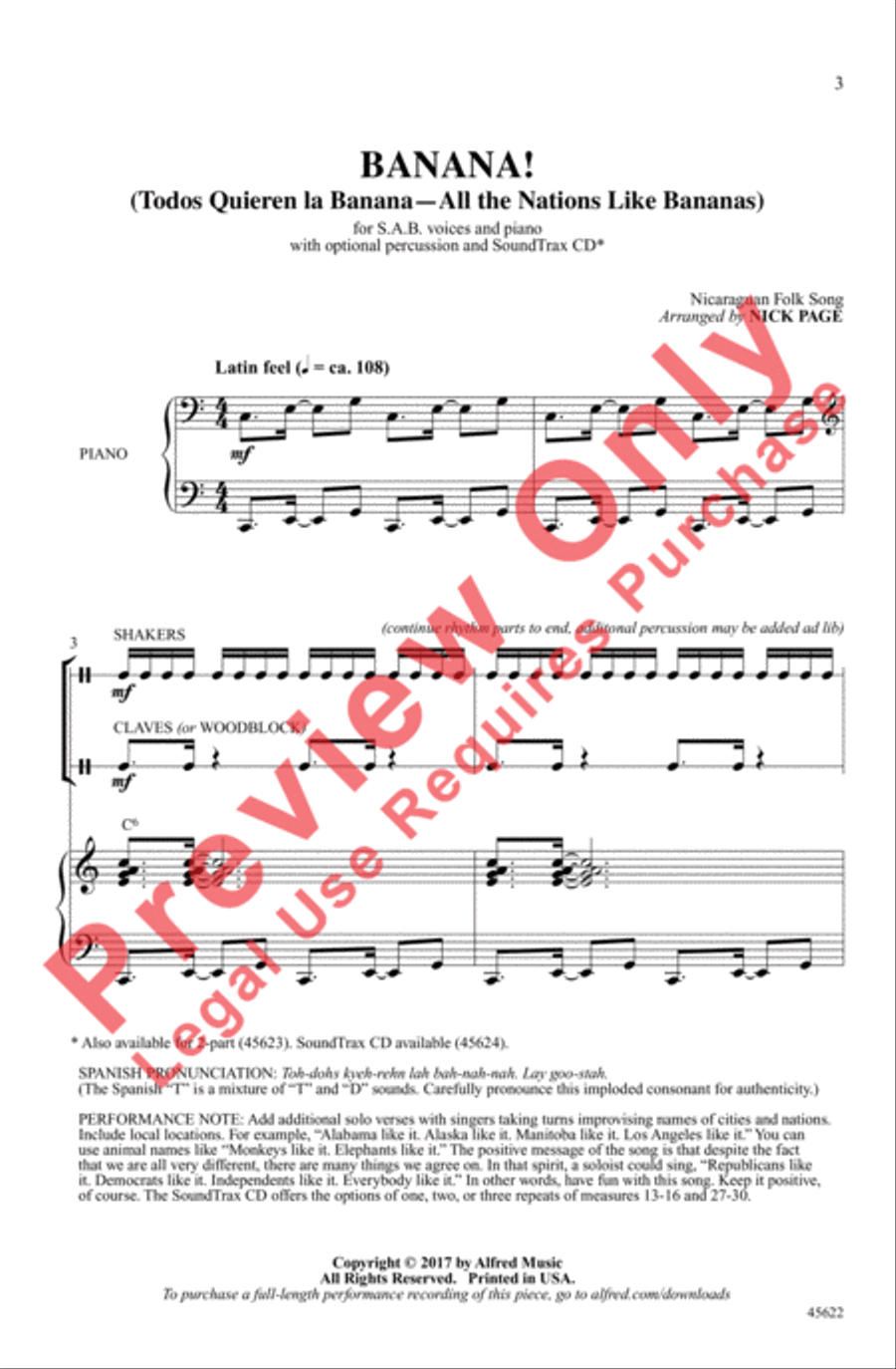 Banana! Banana! 3-Part scores gallery preview page 2