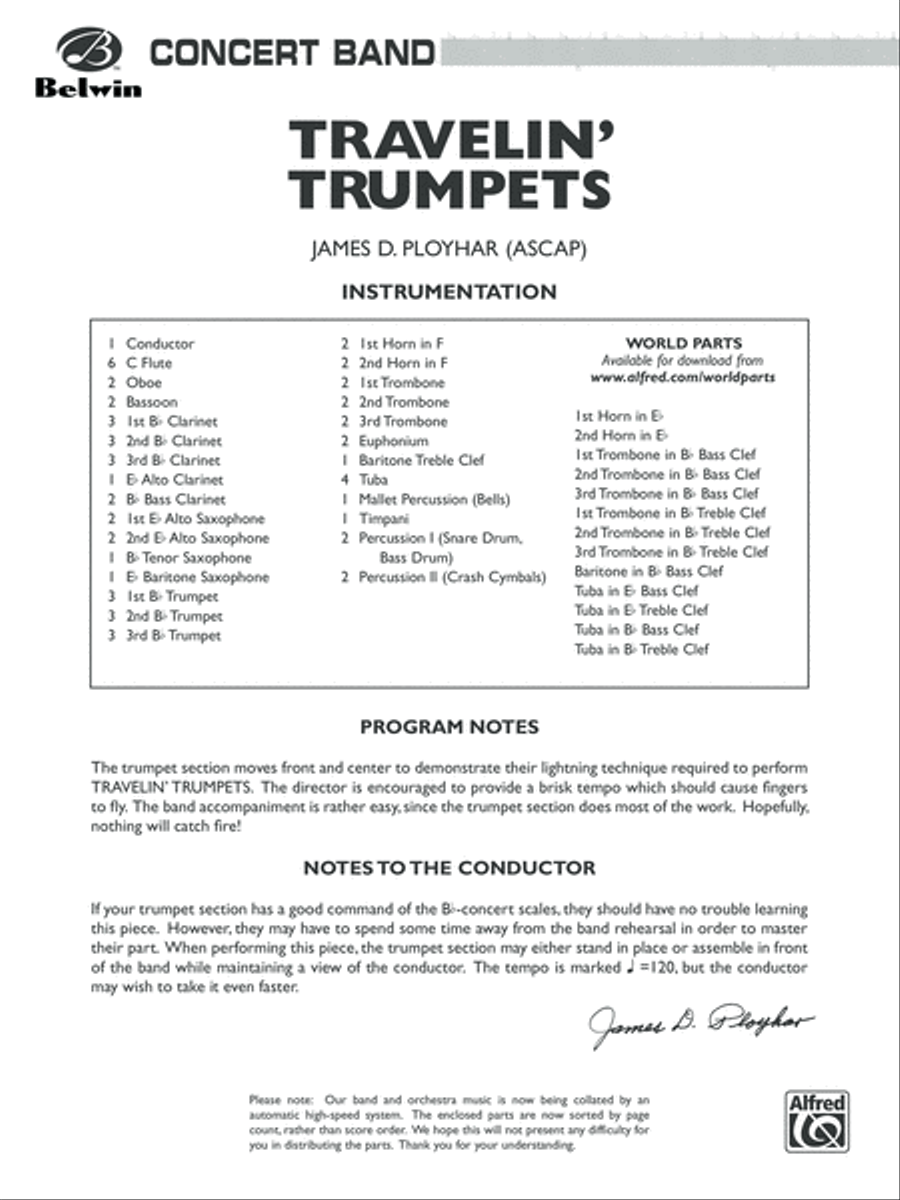 Travelin' Trumpets: Score Concert Band scores gallery preview page 1