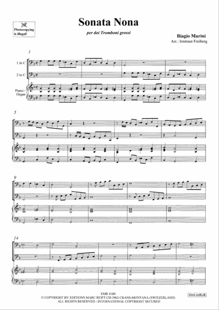 Sonata Nona Trombone Duet scores gallery preview page 3