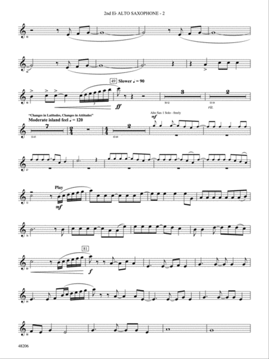 Jimmy Buffett--The Hits: 2nd E-flat Alto Saxophone Concert Band scores gallery preview page 2