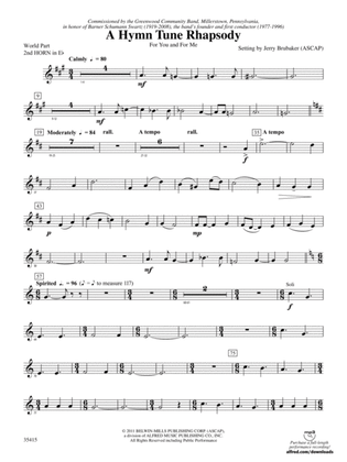 A Hymn Tune Rhapsody: (wp) 2nd Horn in E-flat