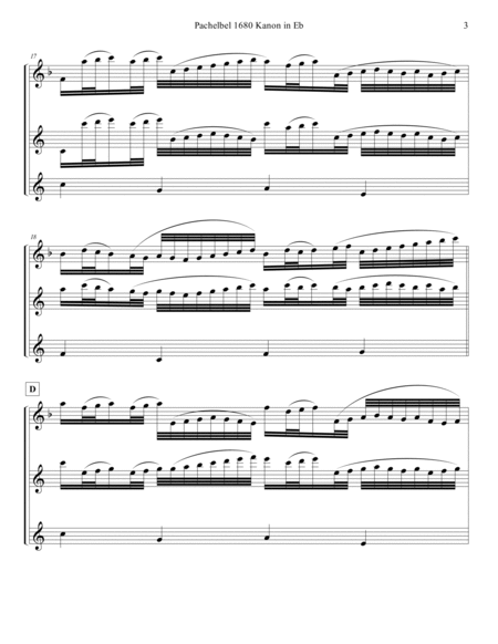 Pachelbel Canon in Eb Sax Trio