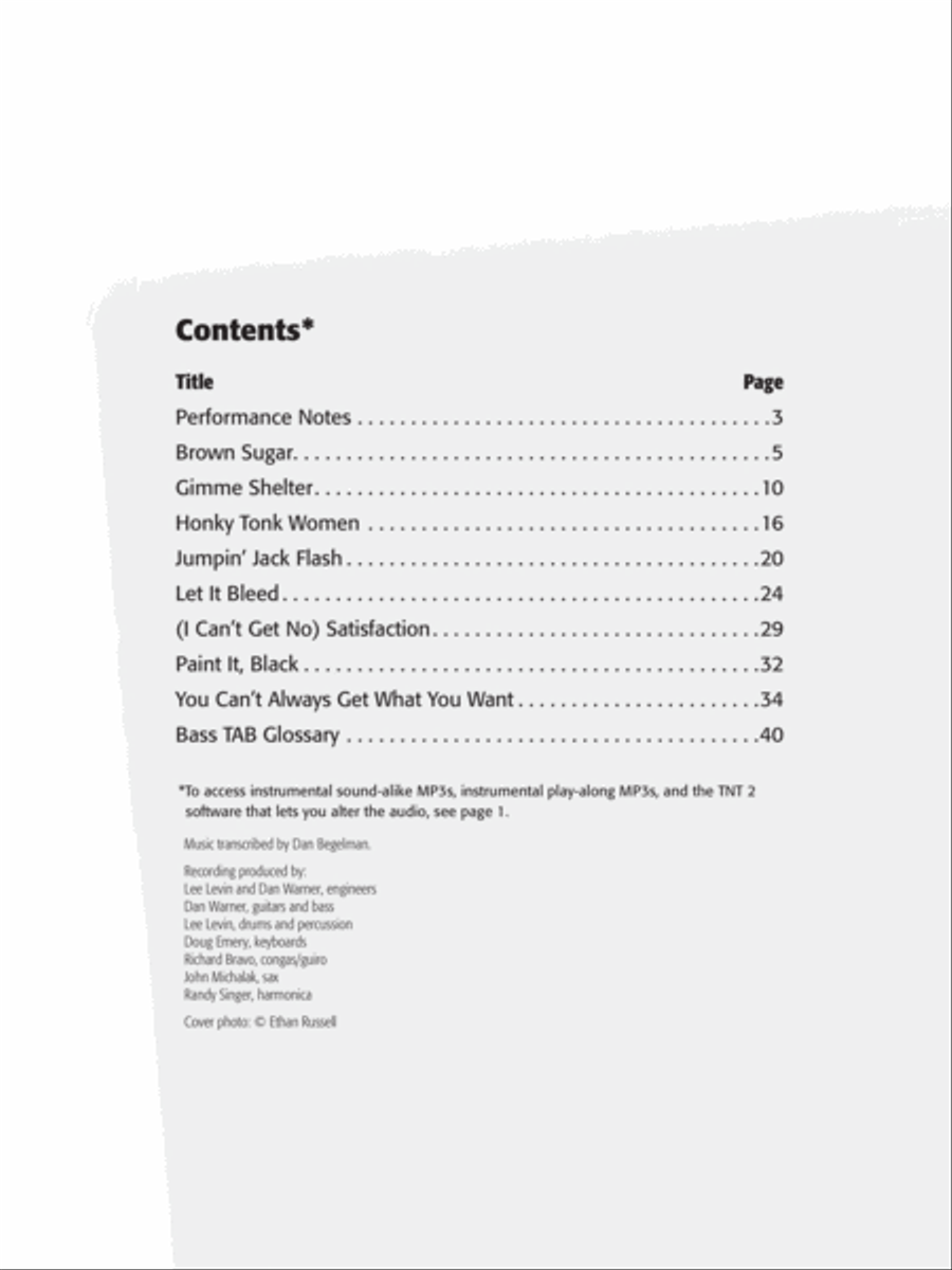 Ultimate Bass Play-Along Rolling Stones Bass Guitar Tablature scores gallery preview page 2