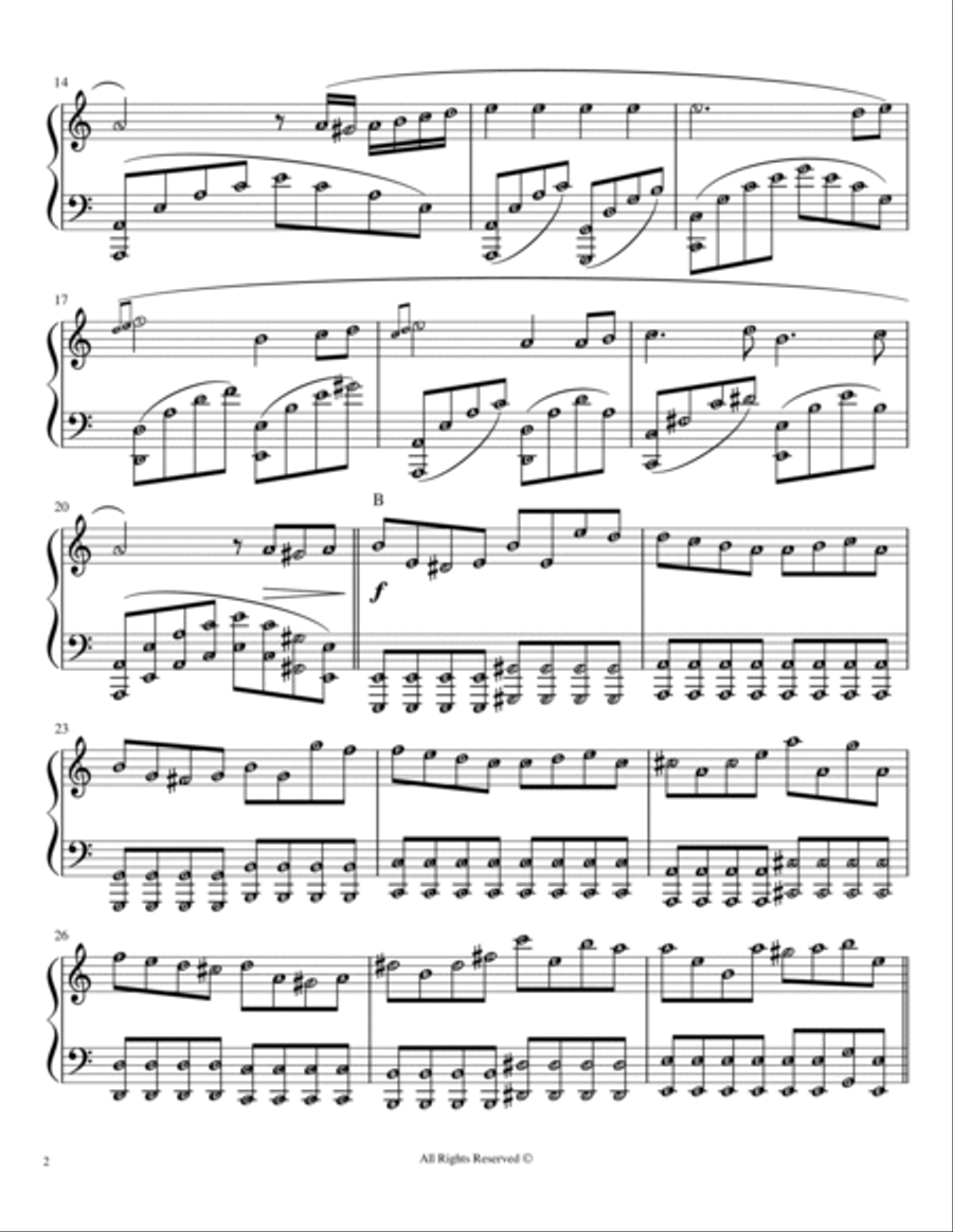 Beethoven Virus (Extracted 3rd Mvt of Sonata Pathetique) with note names Piano Solo scores gallery preview page 2