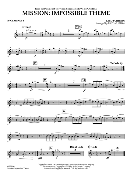 Mission: Impossible Theme - Bb Clarinet 1