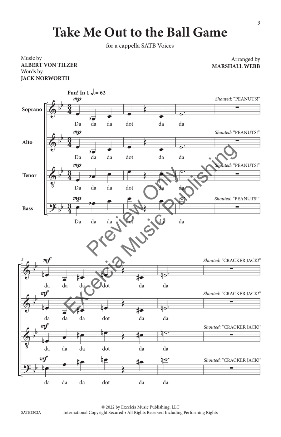 Take Me Out to the Ball Game 4-Part scores gallery preview page 4
