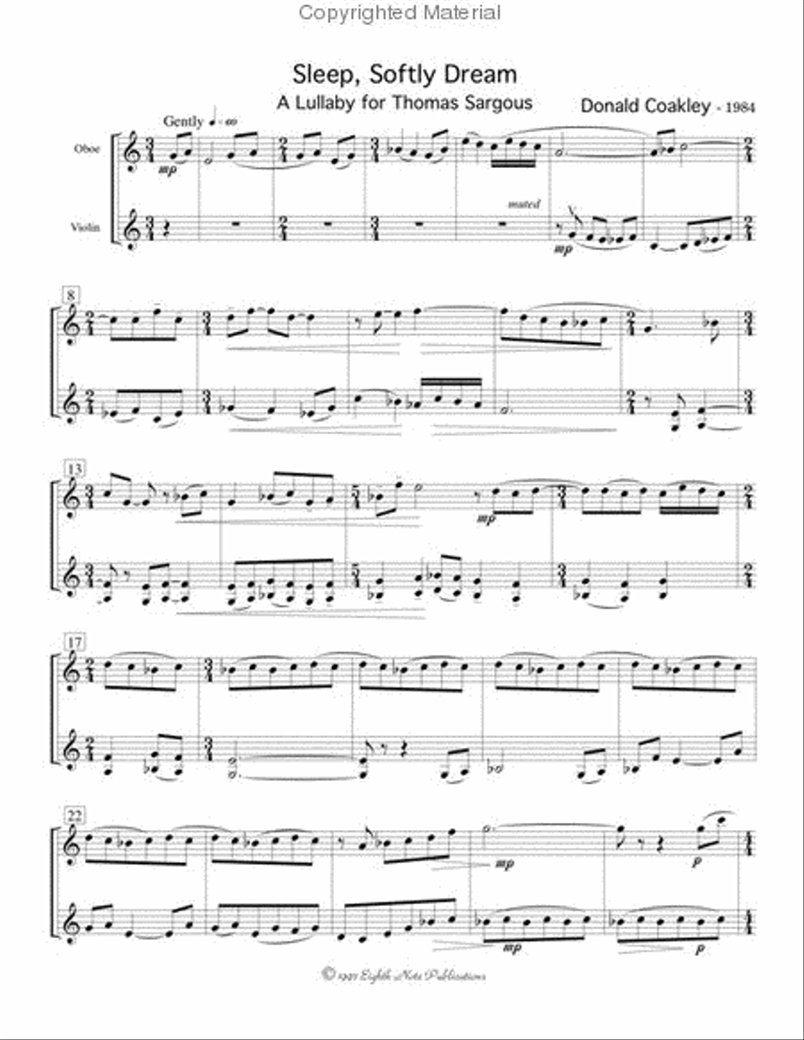 Sleep, Softly Dream Sleep, Softly Dream Small Ensemble scores gallery preview page 2