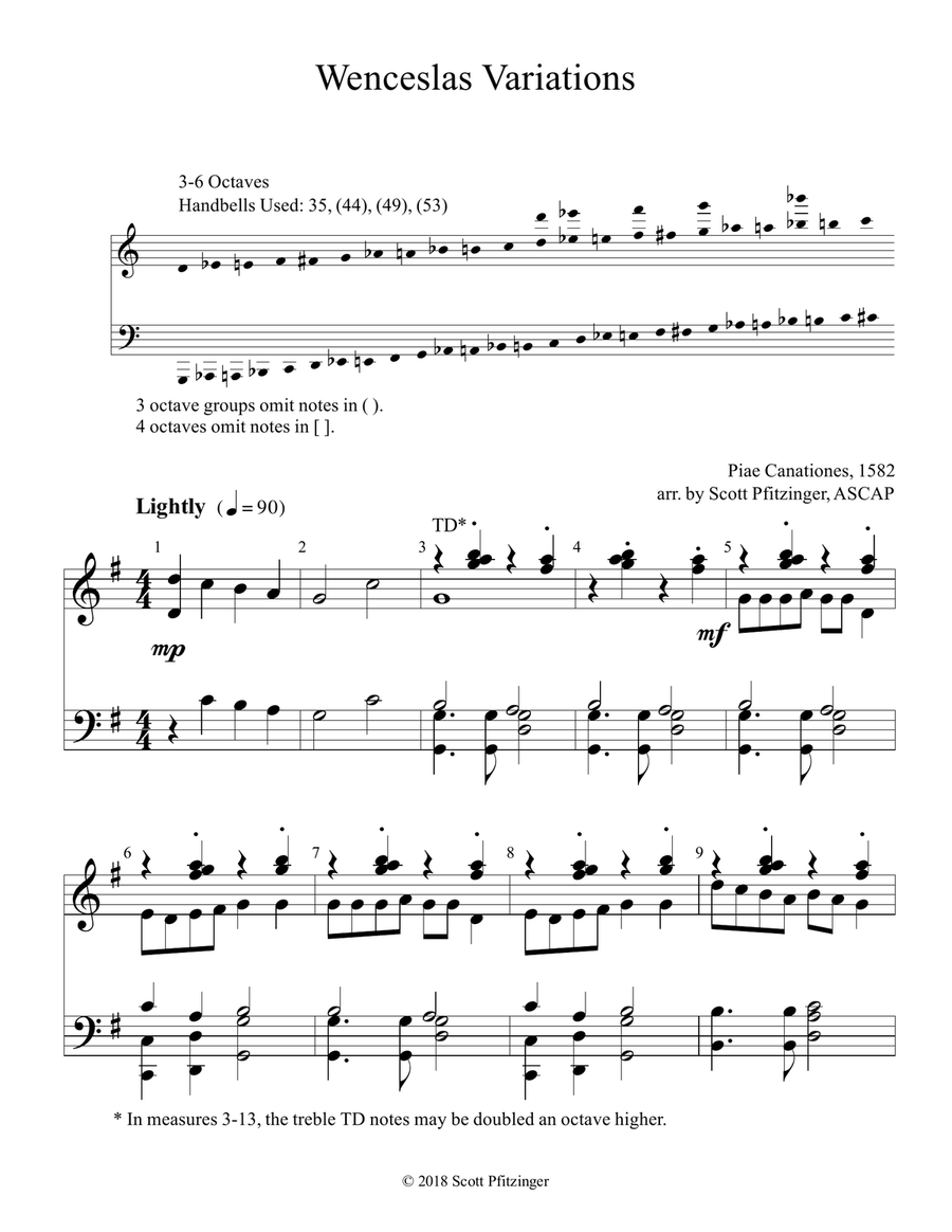 Wenceslas Variations Handbell Choir scores gallery preview page 1