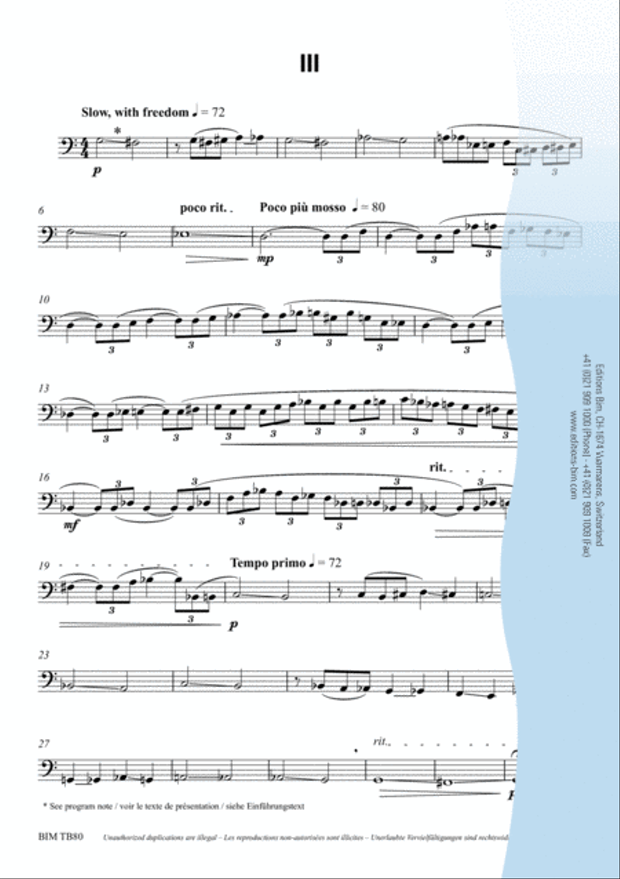 Postcards IV for bass trombone Trombone scores gallery preview page 4