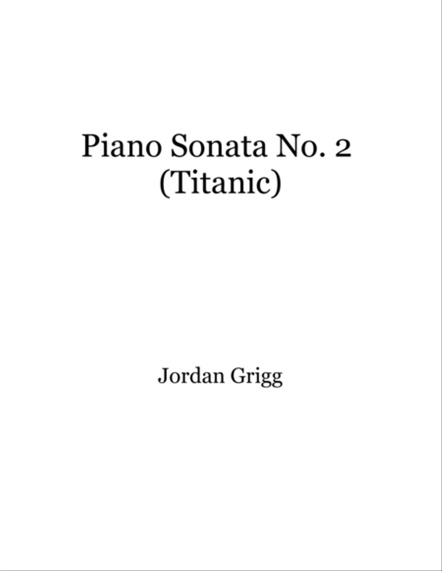 Piano Sonata No 2 (Titanic) Piano Solo scores gallery preview page 1