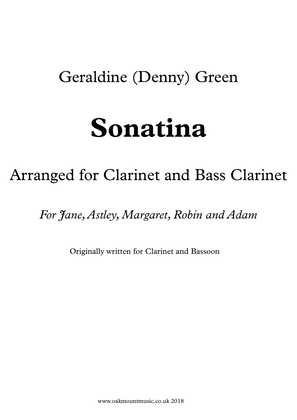 Book cover for Sonatina For Clarinet And Bass Clarinet (Originally for clarinet and bassoon)