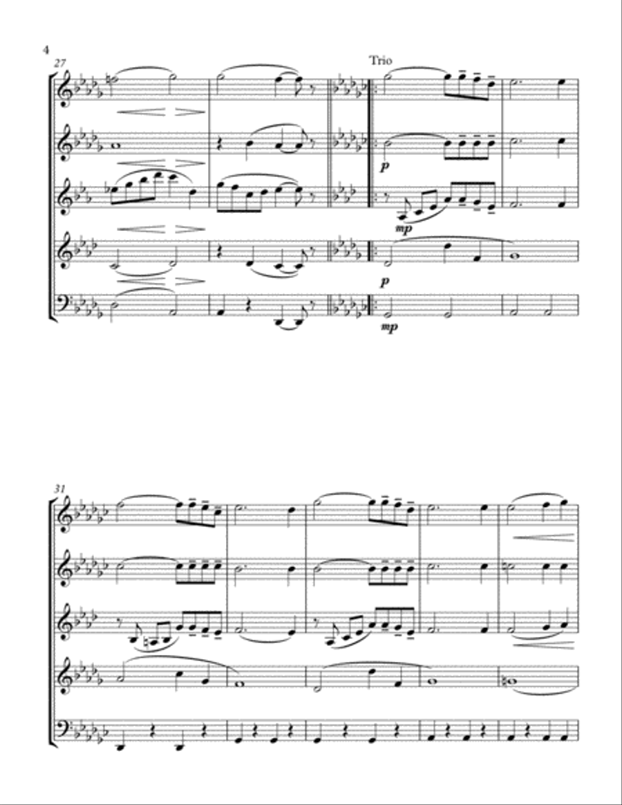 A Night in June Woodwind Quintet scores gallery preview page 4