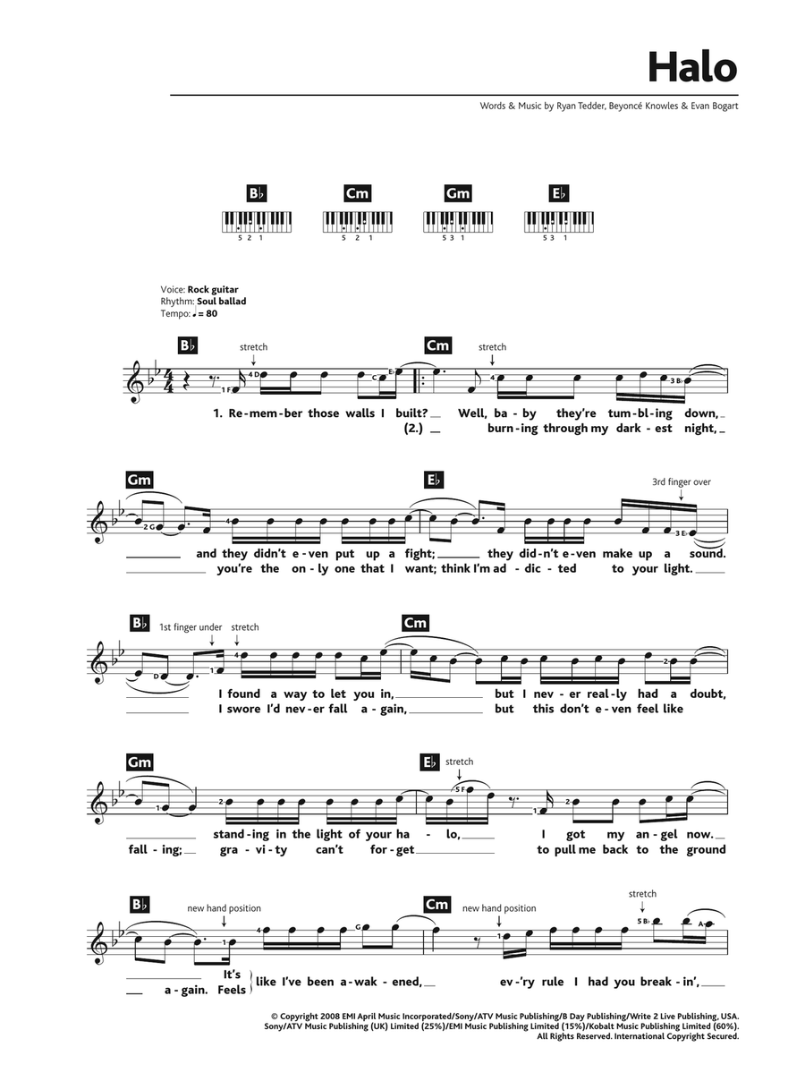 Halo by Beyonce Piano Digital Sheet Music Sheet Music Plus