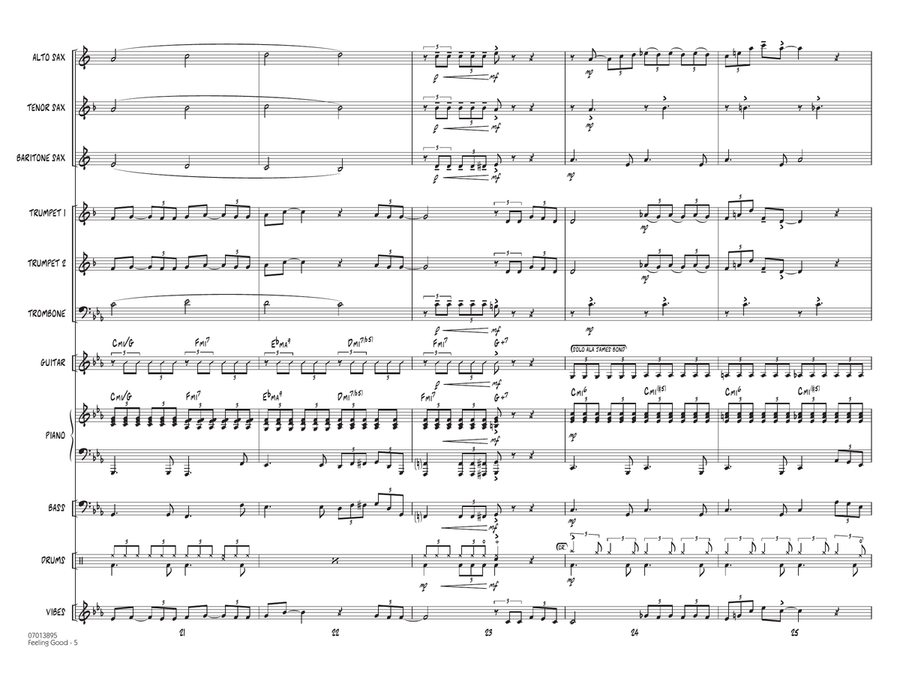 Feeling Good (arr. Rick Stitzel) - Full Score Jazz Ensemble scores gallery preview page 5