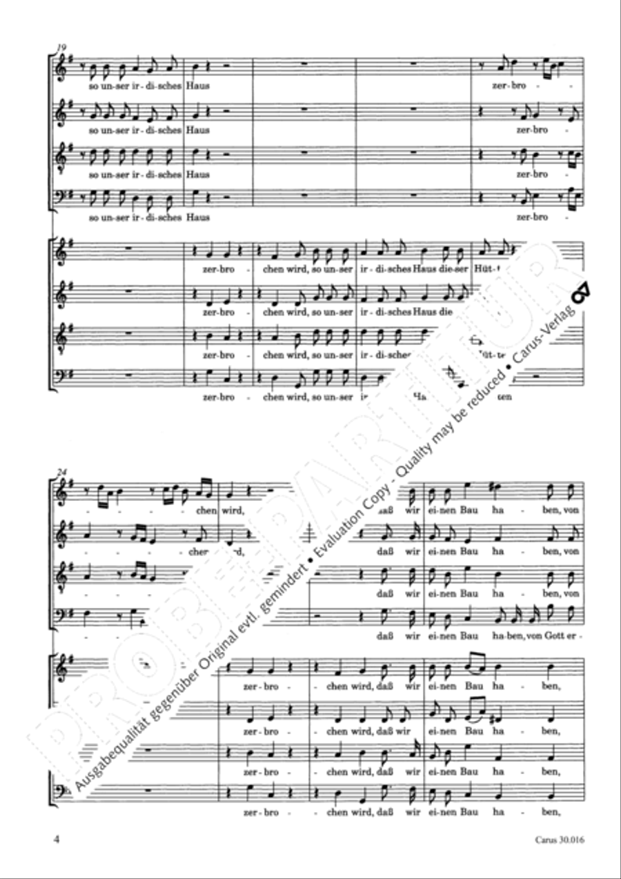 Wir wissen, so unser irdisches Haus 4-Part scores gallery preview page 5