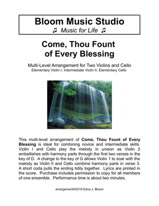 Book cover for Come, Thou Fount of Every Blessing: Multi-Level String Arrangement