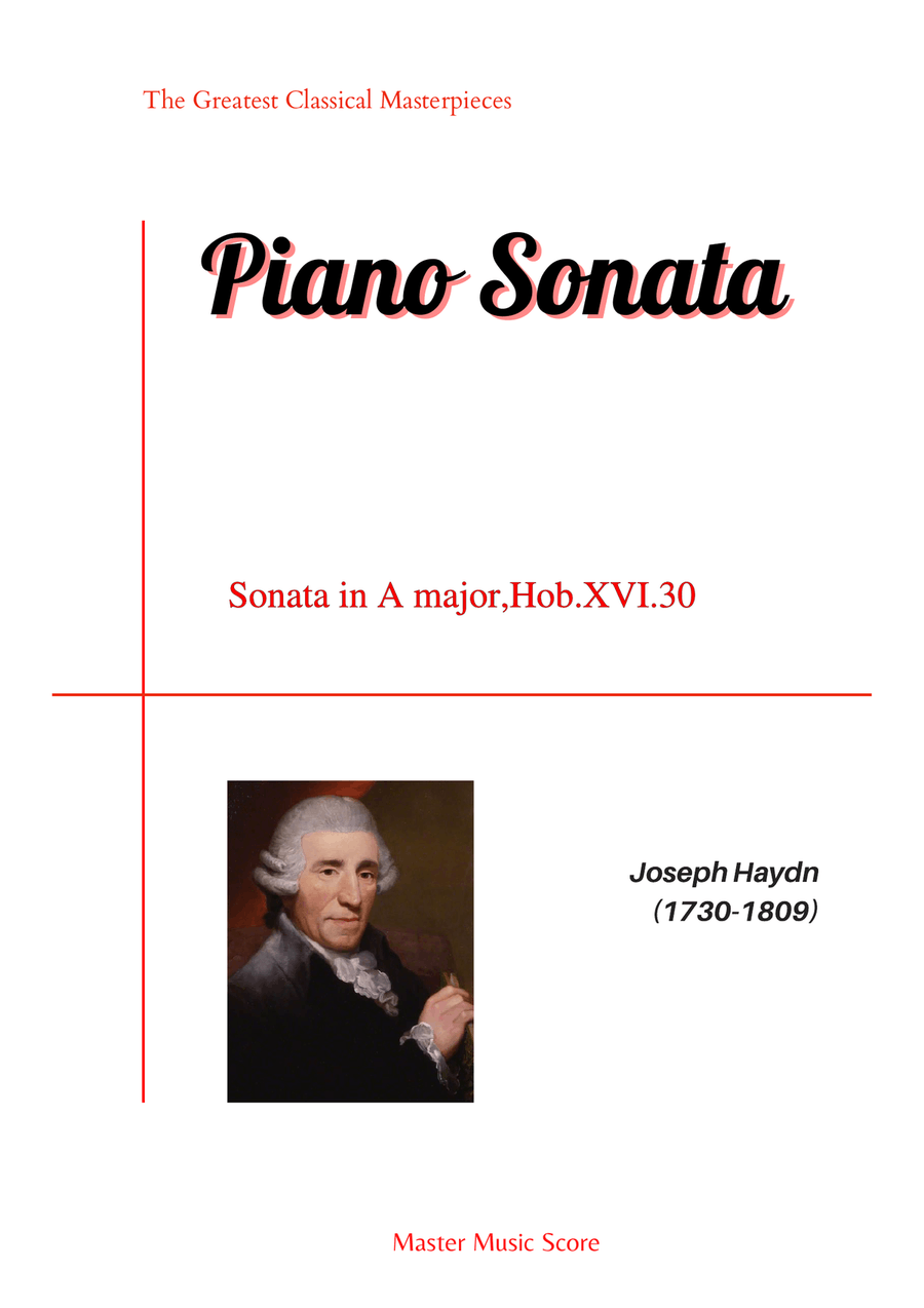 Haydn-Piano Sonata in A major,Hob.XVI.30(Piano solo) Small Ensemble scores gallery preview page 1