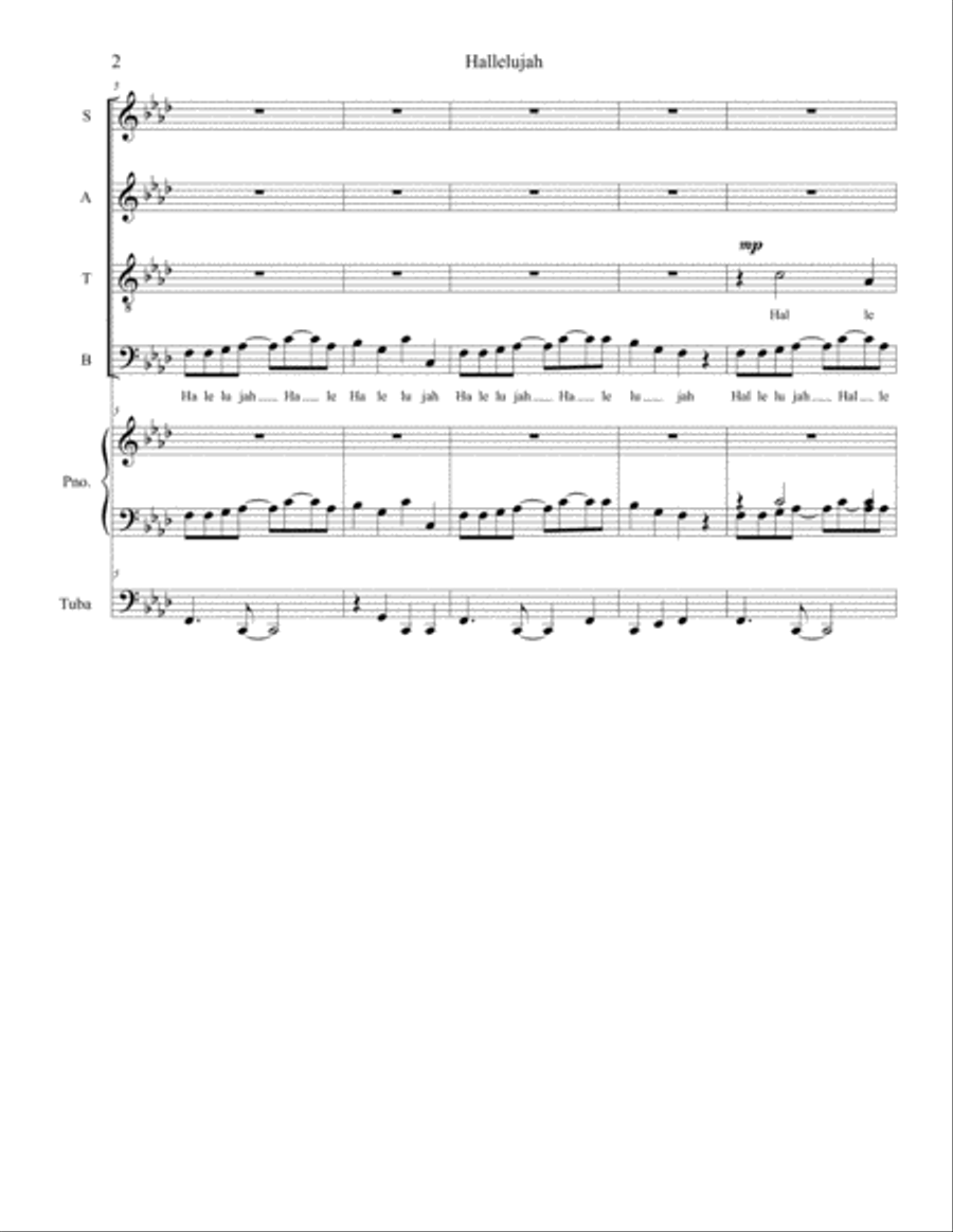 Hallelujah 4-Part scores gallery preview page 2