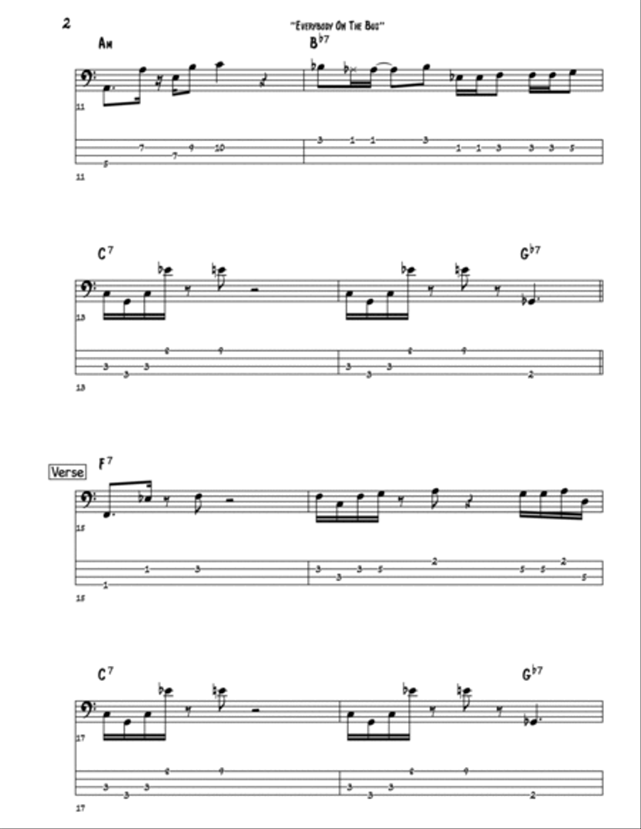 Everybody On The Bus Bass Guitar scores gallery preview page 2