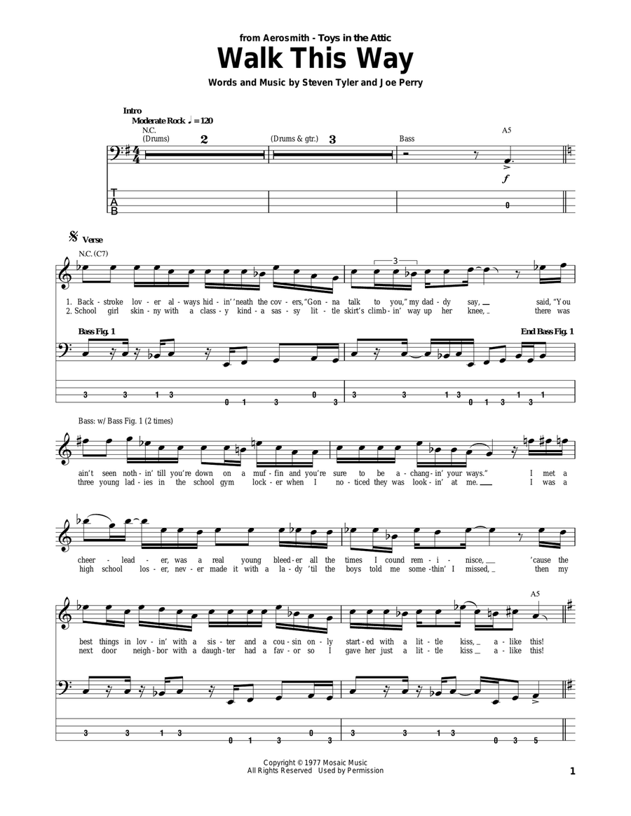 Walk This Way Acoustic Guitar scores gallery preview page 1