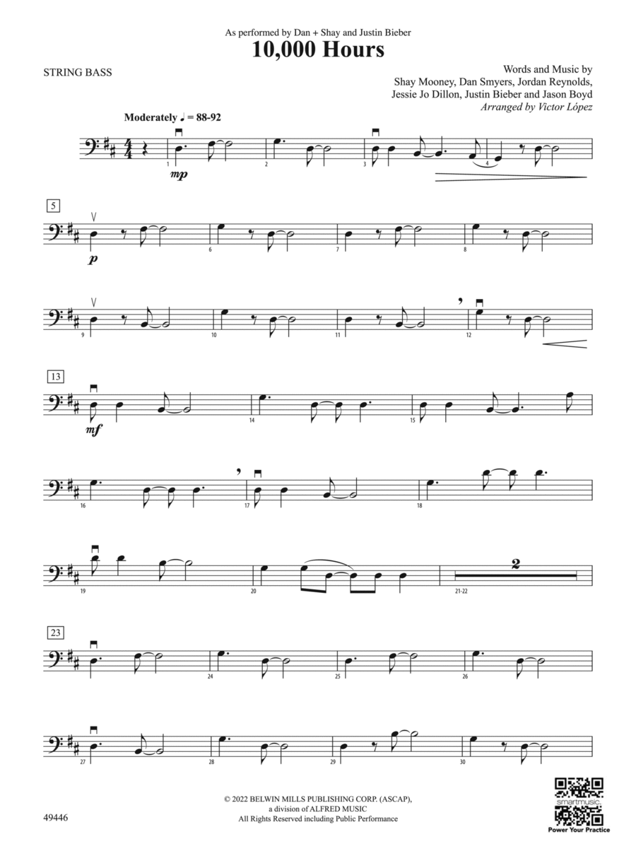 10,000 Hours: String Bass String Orchestra scores gallery preview page 1