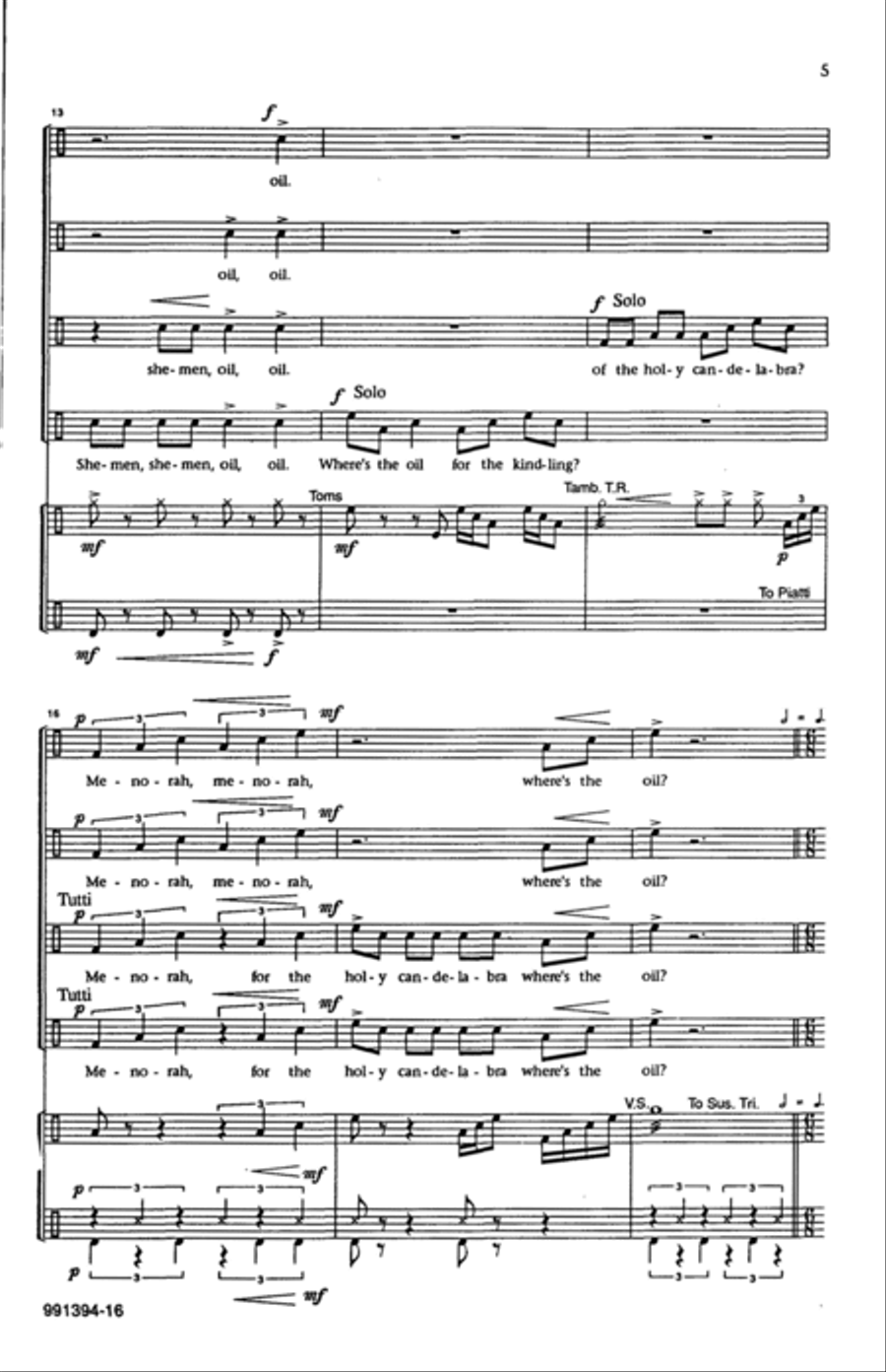 A Chanukah Dreidle 4-Part scores gallery preview page 3