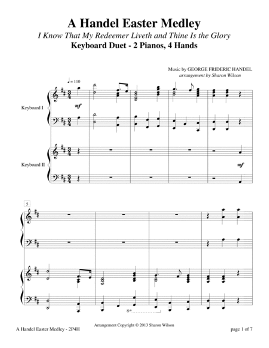 A Handel Easter Medley (2 Pianos, 4 Hands) 2 Pianos, 4-Hands scores gallery preview page 5