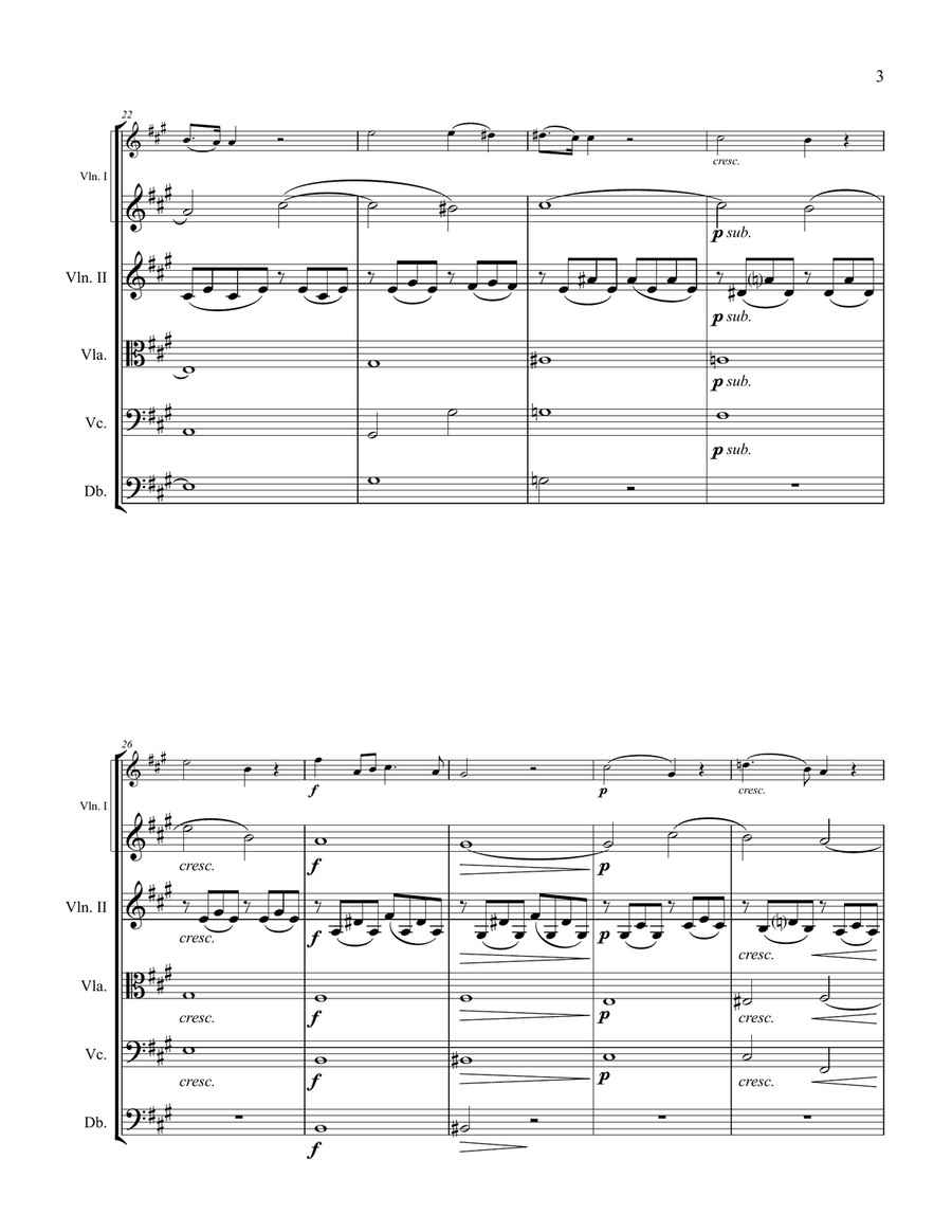 Panis Angelicus, Cesar Franck for String Orchestra String Quartet scores gallery preview page 3