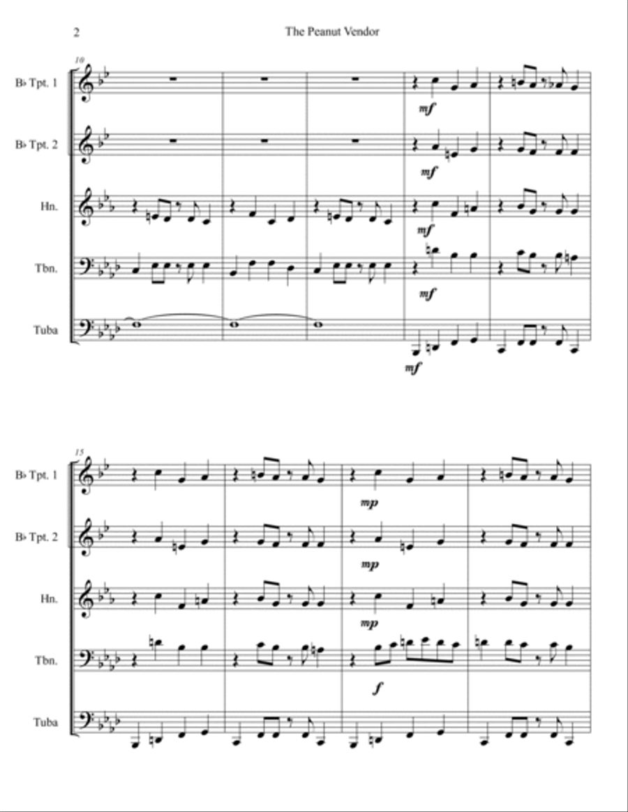 The Peanut Vendor (el Manisero) Brass Quintet scores gallery preview page 3