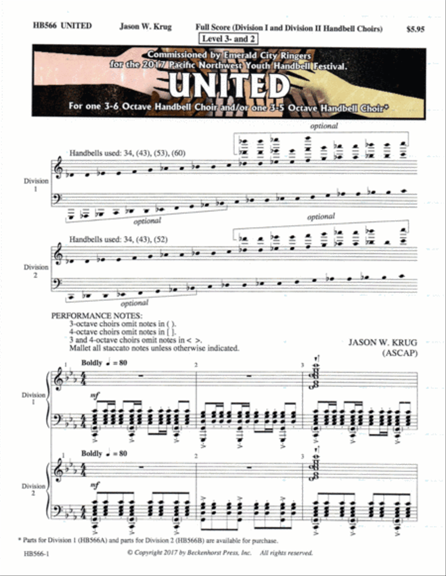 United - full score Handbell Choir scores gallery preview page 2