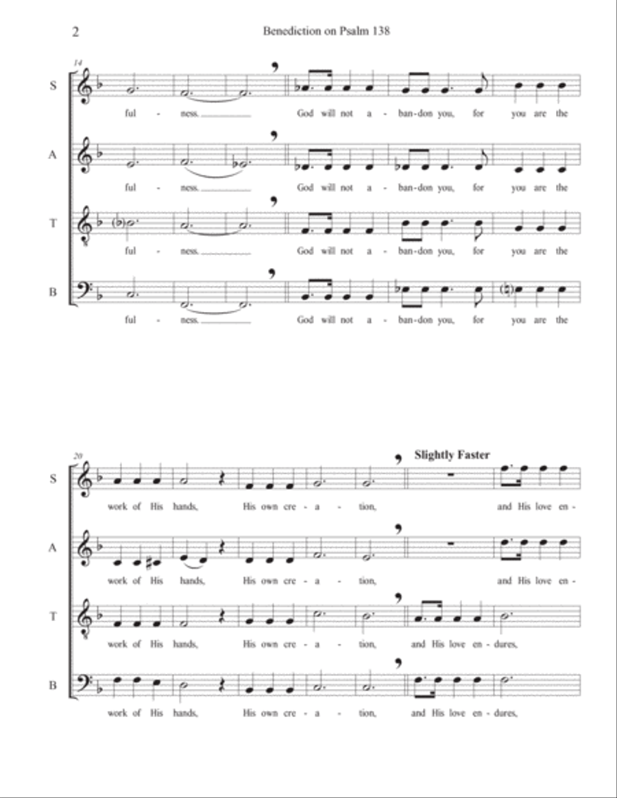 Benediction on Psalm 138 Benediction on Psalm 138 4-Part scores gallery preview page 2