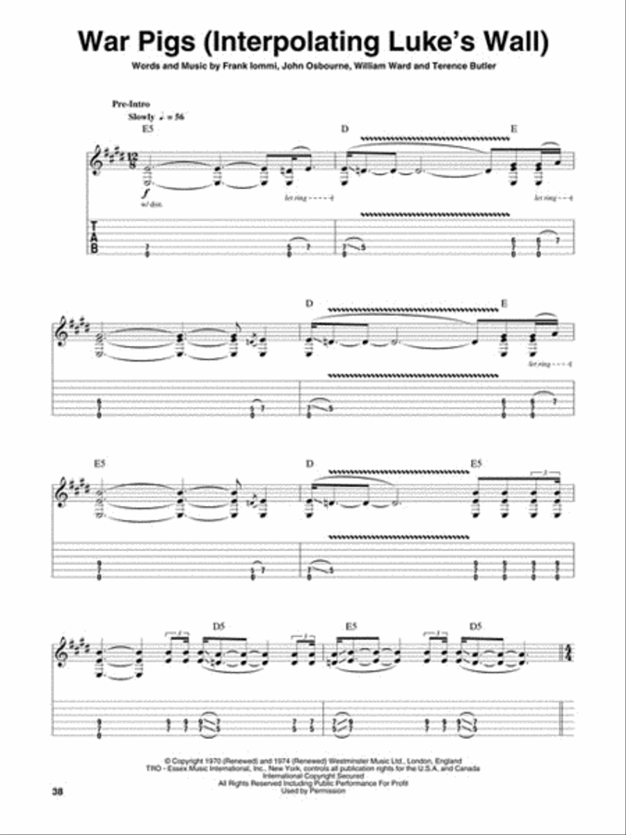 Black Sabbath Black Sabbath Guitar Tablature scores gallery preview page 5