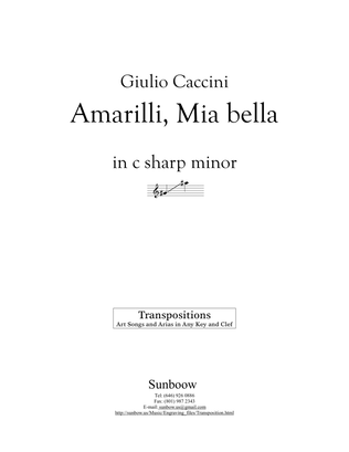 Caccini: Amarilli, mia bella (transposed to c sharp minor)