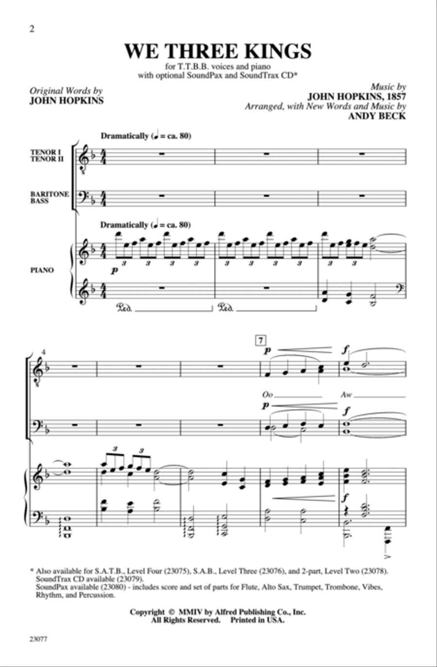 We Three Kings We Three Kings Men's Choir scores gallery preview page 2