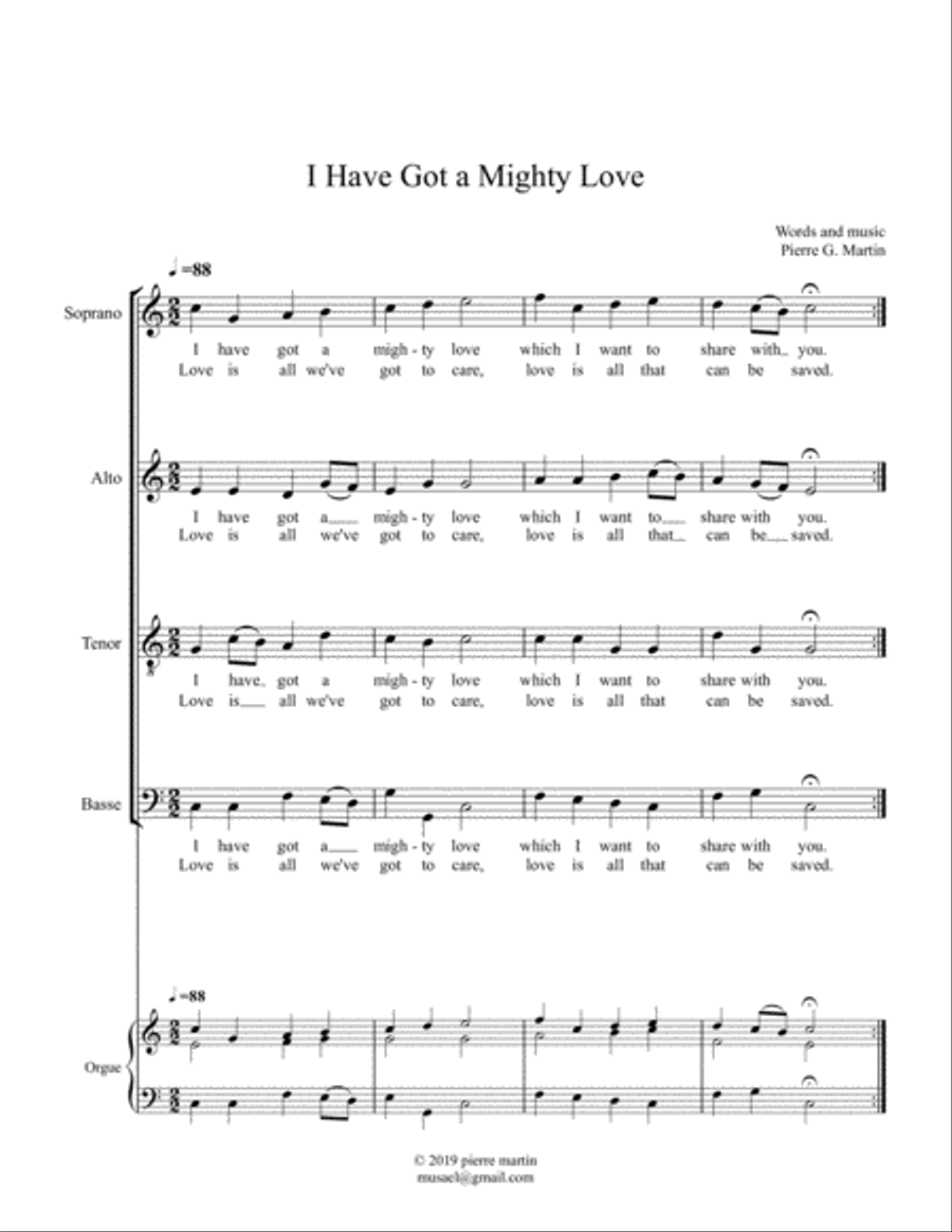 I Have Got a Mighty Love (mixed choir) 4-Part scores gallery preview page 2