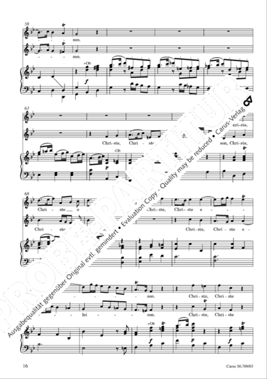 Requiem in E flat major 4-Part scores gallery preview page 17