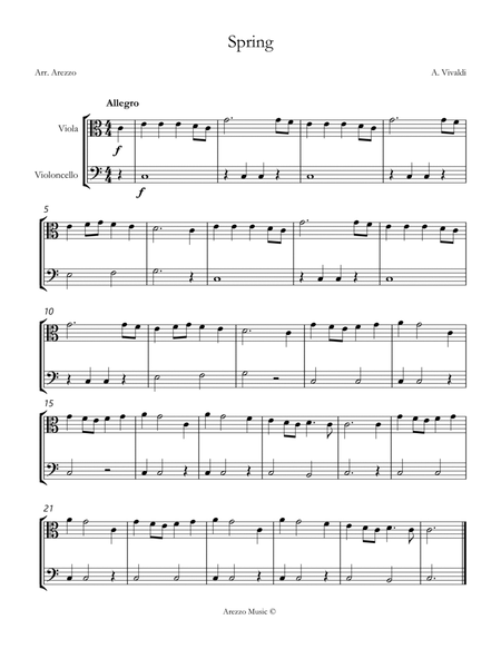 vivaldi spring easy Viola and Cello sheet music image number null