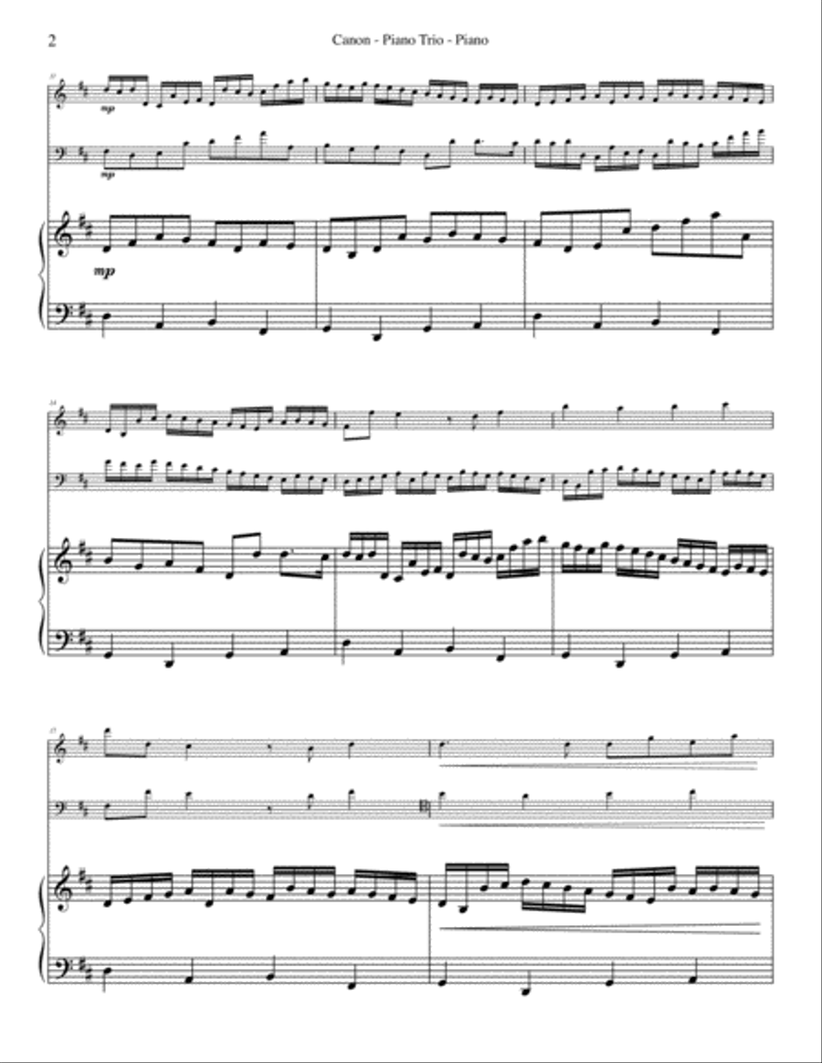 Pachelbel's Canon for Piano Trio Piano Trio scores gallery preview page 2