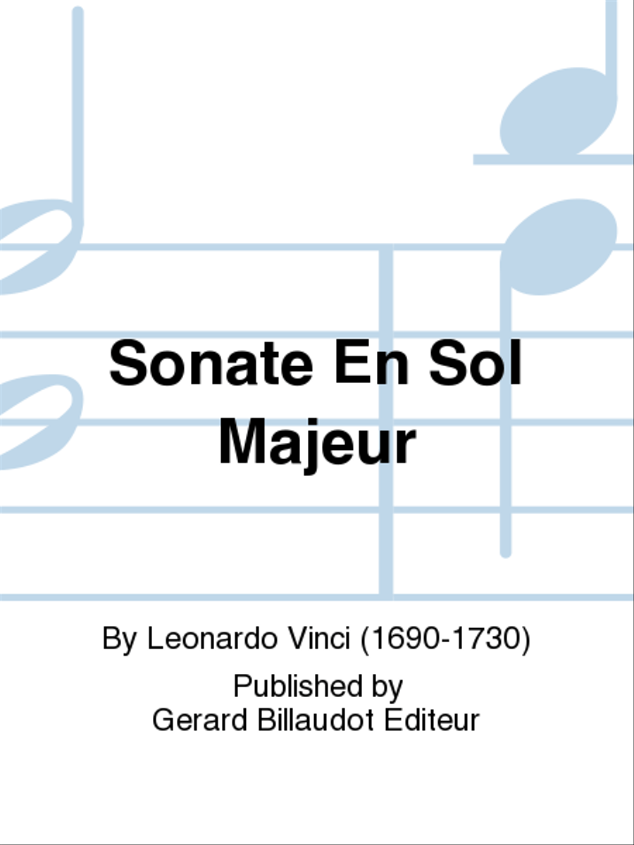 Sonate En Sol Majeur