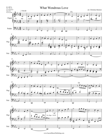 What Wondrous Love Is This - Organ by Christina Harmon Organ Solo - Digital Sheet Music