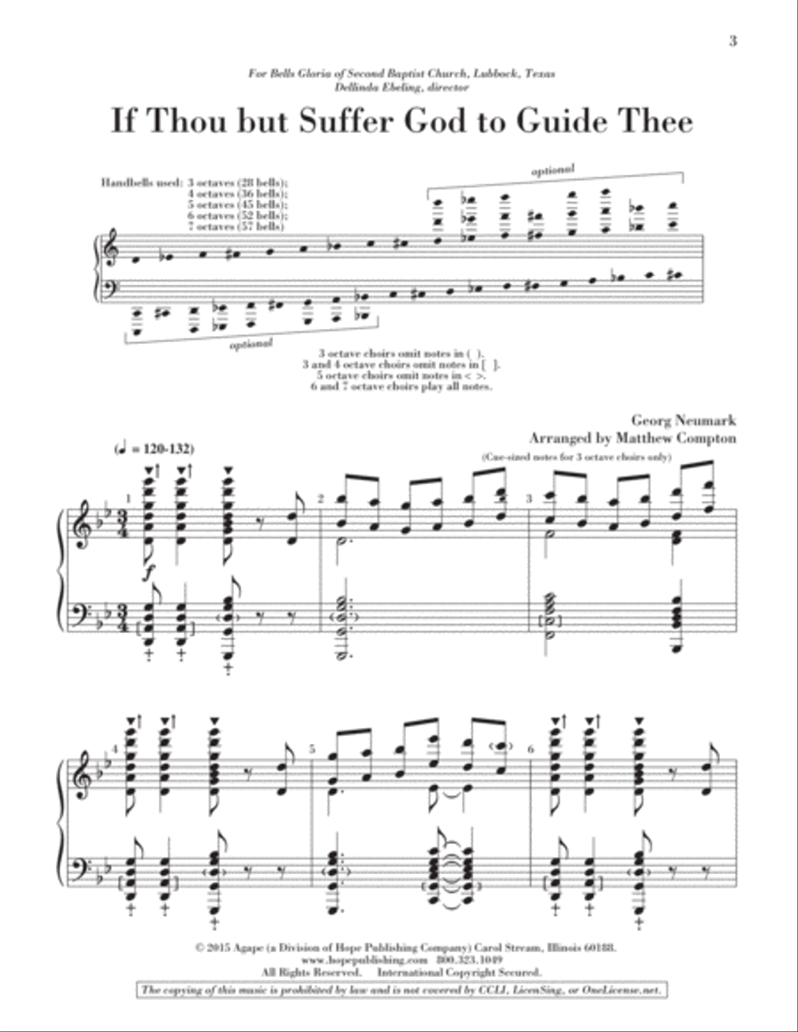 If Thou but Suffer God to Guide Thee Handbell Choir scores gallery preview page 4