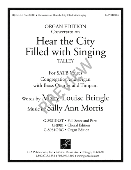Hear the City Filled with Singing - Organ edition