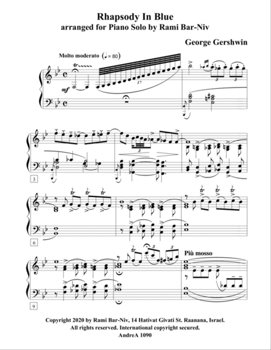 Rhapsody in Blue for Piano Solo (Letter Size Trim) Piano Solo scores gallery preview page 3