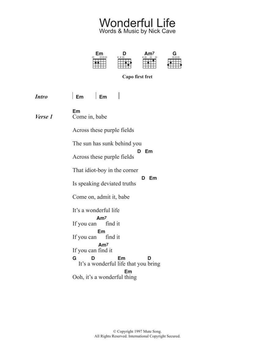 Wonderful Life Acoustic Guitar scores gallery preview page 1