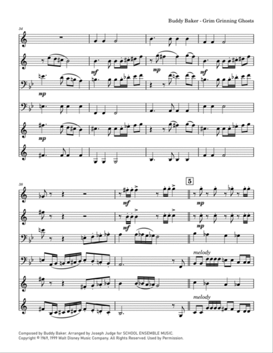 Grim Grinning Ghosts Grim Grinning Ghosts Chamber Music scores gallery preview page 5