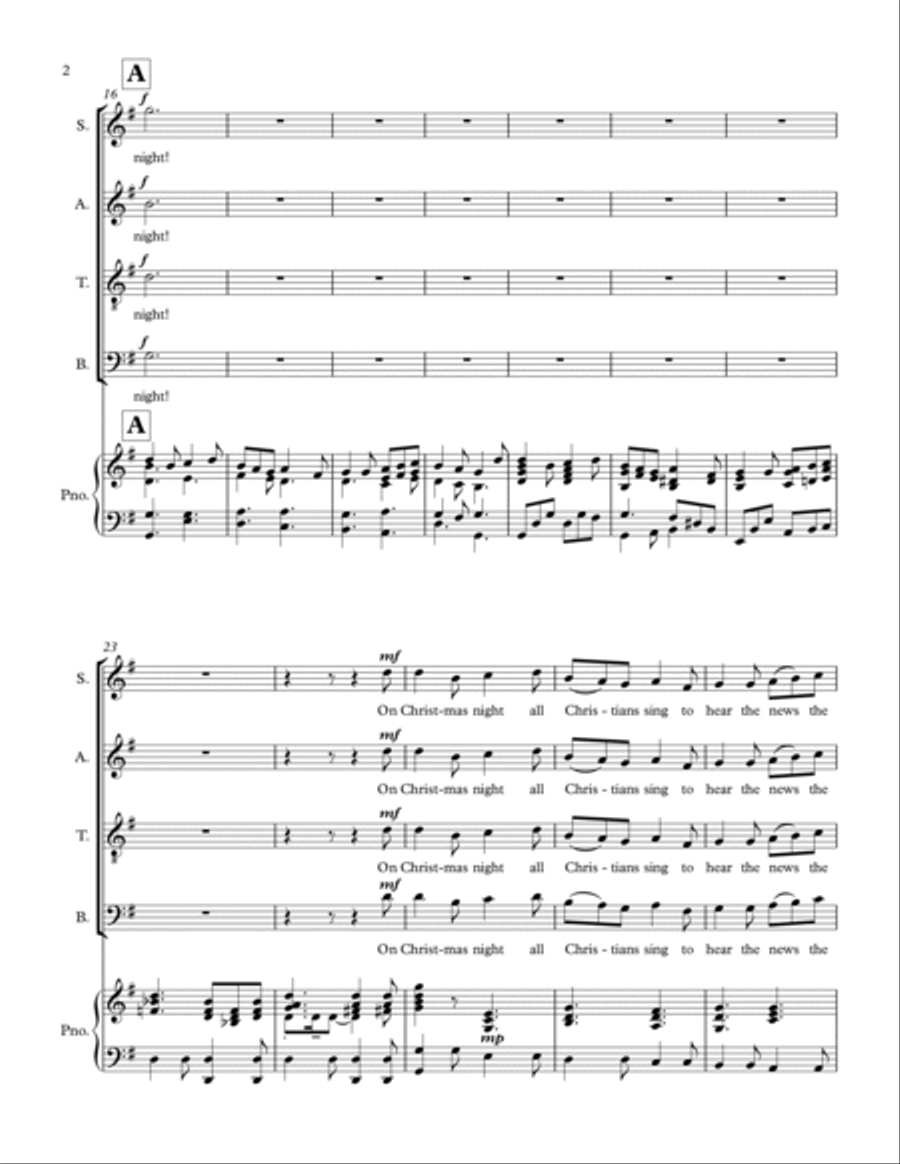 On Christmas Night 4-Part scores gallery preview page 2